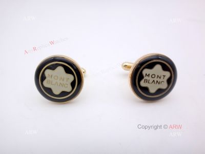 AAA Grade Montblanc Classic Collection Gold&Black Cuff Links Replica